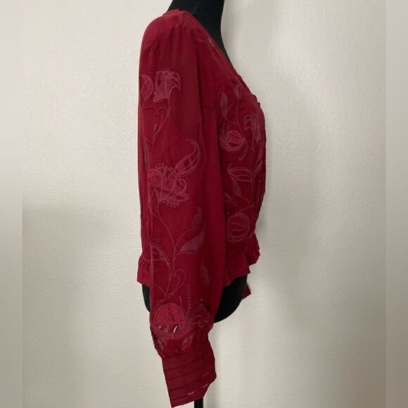 NWT Anthropologie Embroidered Floral Blouse - Picture 9 of 13